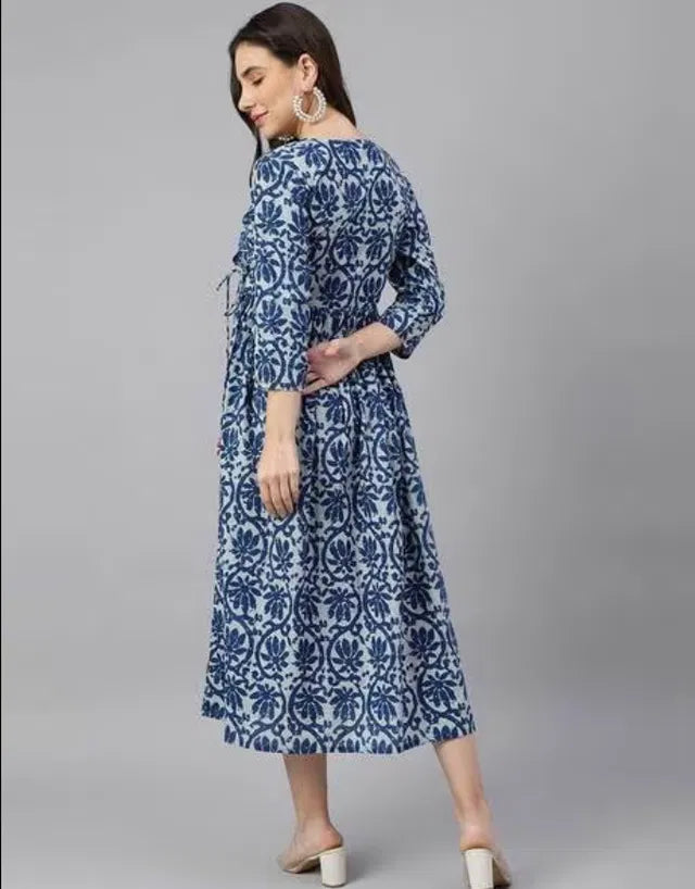Women Solid Cotton Gown.